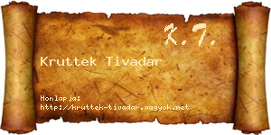 Kruttek Tivadar névjegykártya